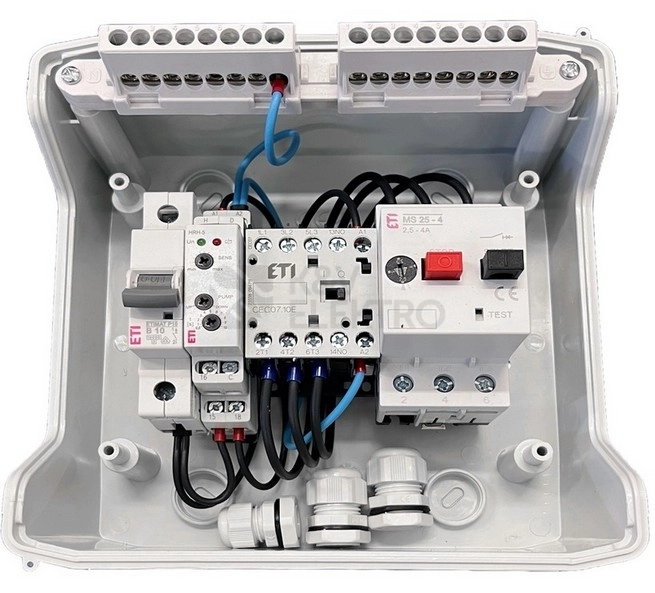 Obrázek produktu Vybavený rozvaděč pro kontrolu hladiny 0,75kW IP65 ETI HRH-ECH-MS2-CEC 004483600 1