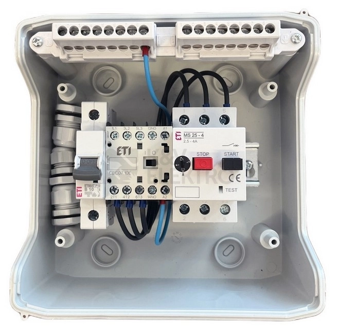 Obrázek produktu Vybavený rozvaděč pro plovákové a digitální tlakové spínače 0,75kW IP65 ETI TPS-ECH-MS2-CEC 004483610 1