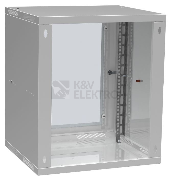 Obrázek produktu Nástěnný datový rozvaděč 19" výška 12U (621mm) H=450mm Š=520mm šedý Solarix SENSA-L-12U-545-11-G 2