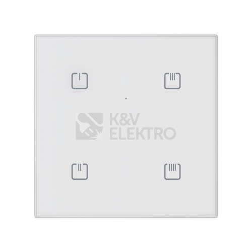 Dotykový skleněný ovladač 4 tlačítka bílý white sharp Elko EP MATTER RFGB-40W/MT 8977