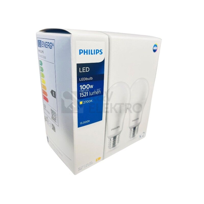 Obrázek produktu LED žárovky E27 Philips A67 13W (100) teplá bílá (2700K) 2ks 0