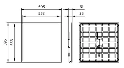 LED panel Philips RC132V G6 43S/840 PSU W60L60 OC BN UGR<19 31W 4300lm 4000K (obrázek 3)
