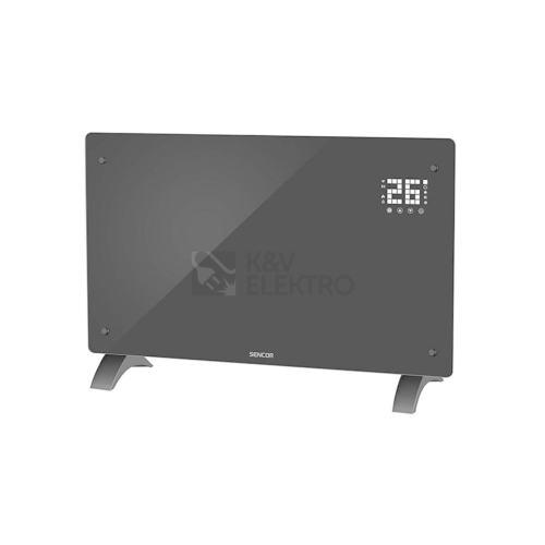  Chytrý skleněný WiFi přímotop SENCOR SCF 4241BK černý 1000-2000W
