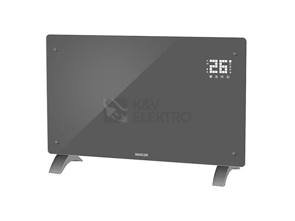 Obrázek produktu Chytrý skleněný WiFi přímotop SENCOR SCF 4241BK černý 1000-2000W 0