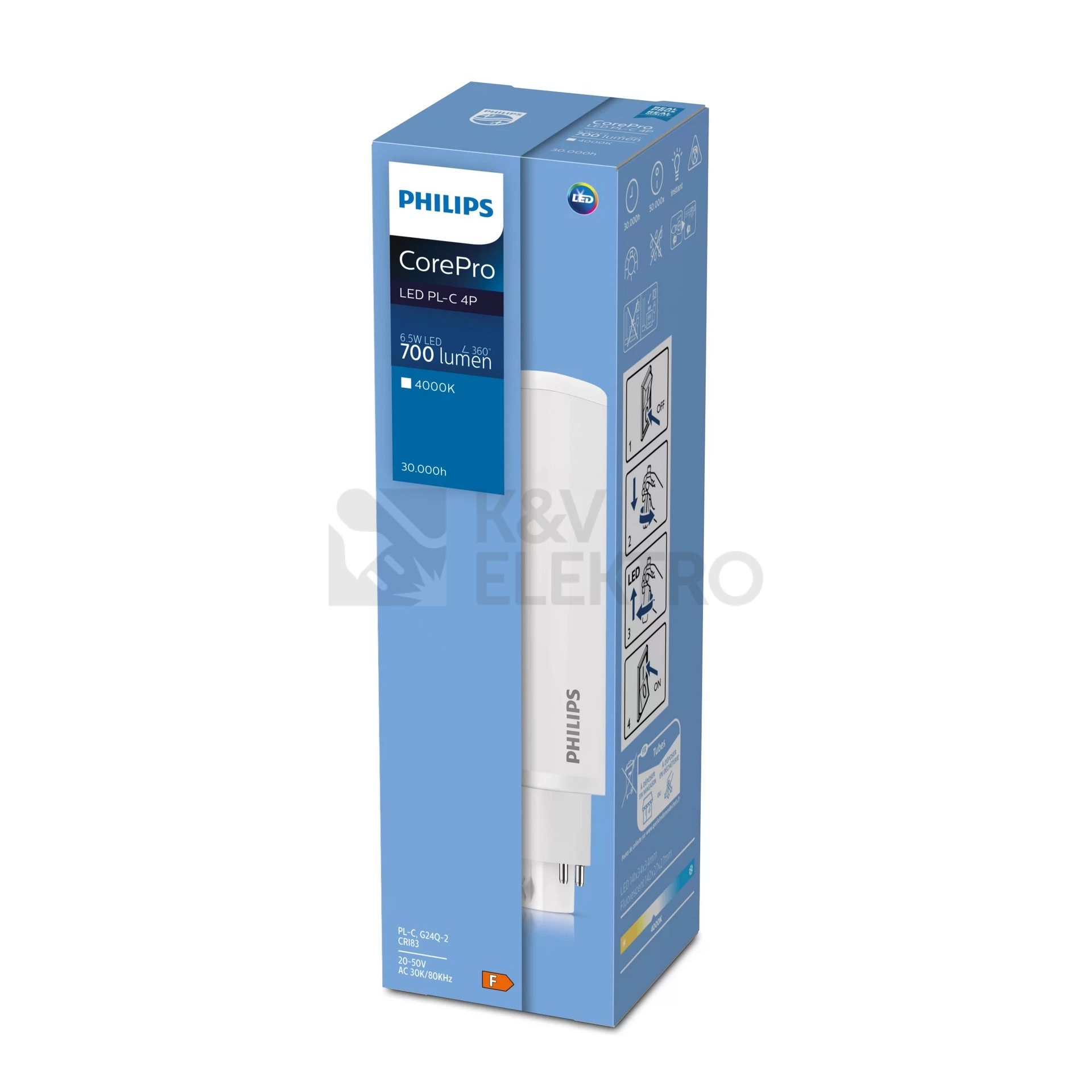 Obrázek produktu LED žárovka G24q-2 Philips PLC 6,5W (18W) teplá bílá (3000K) 2