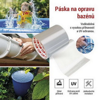 Opravná lepící páska na bazény 1m x 100mm průhledná EMOS F6100 (obrázek 5)