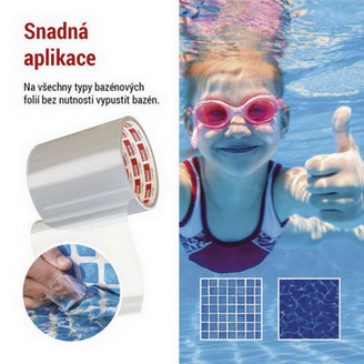 Opravná lepící páska na bazény 1m x 100mm průhledná EMOS F6100 (obrázek 6)