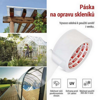 Opravná lepící páska na polykarbonát a sklo 25m x 50mm průhledná EMOS F6200 (obrázek 5)
