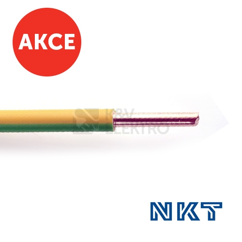 Vodič NKT H07V-U 4 žlutozelená (CY 4) 100m