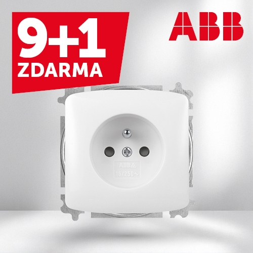 ABB Tango zásuvka bílá 6619A-A06357 B s clonkami AKCE 9+1