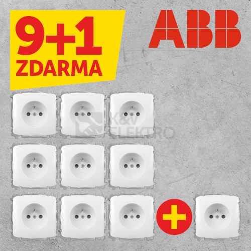  ABB Tango zásuvka bílá 6619A-A06357 B s clonkami AKCE 9+1