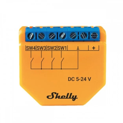 Řídicí jednotka Shelly Plus I4 DC 4 digit. vstupy 5-24V DC WiFi