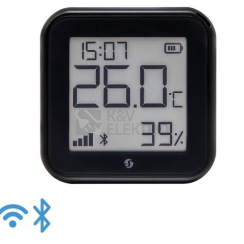 Senzor teploty a vlhkosti H&T Gen 3 Matte Bl bateriový s displejem WiFi černý