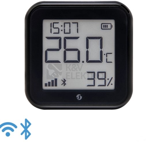 Obrázek produktu Senzor teploty a vlhkosti H&T Gen 3 Matte Bl bateriový s displejem WiFi černý 0