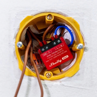 Obrázek produktu Spínací modul Shelly Gen3 1PM Mini 110-240V 8MB paměť měření spotřeby WifFi 1