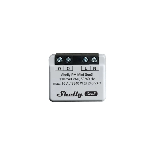 Modul Shelly Gen3 PM Mini měření spotřeby do 16A 110-240 V 8MB paměť WiFi