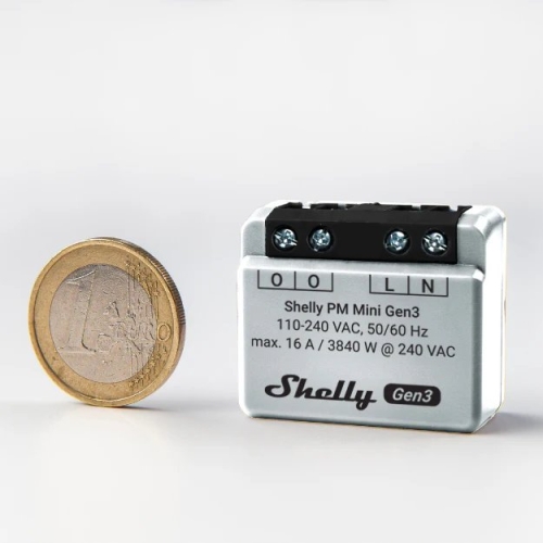 Modul Shelly Gen3 PM Mini měření spotřeby do 16A 110-240 V 8MB paměť WiFi