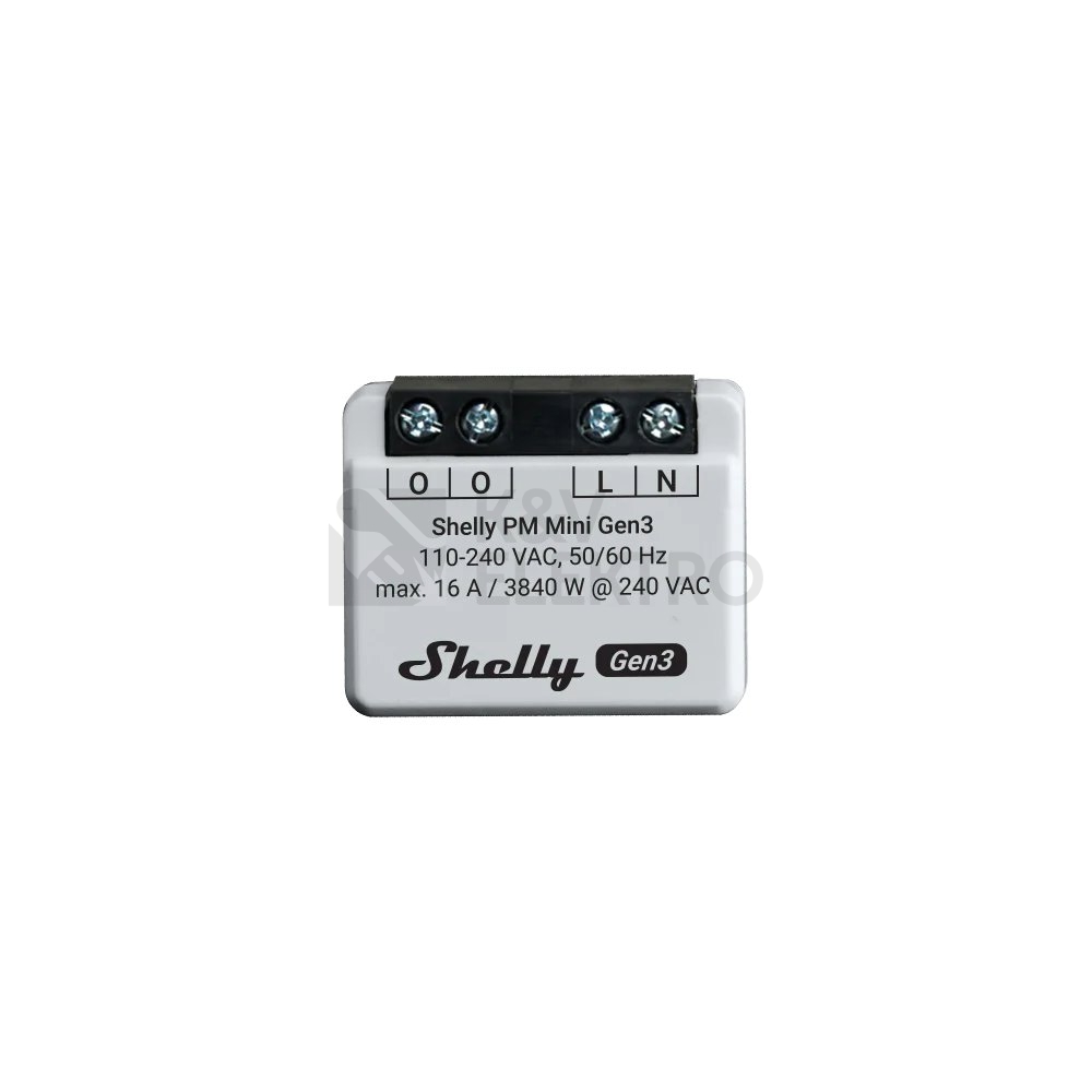 Obrázek produktu Modul Shelly Gen3 PM Mini měření spotřeby do 16A 110-240 V 8MB paměť WiFi 0