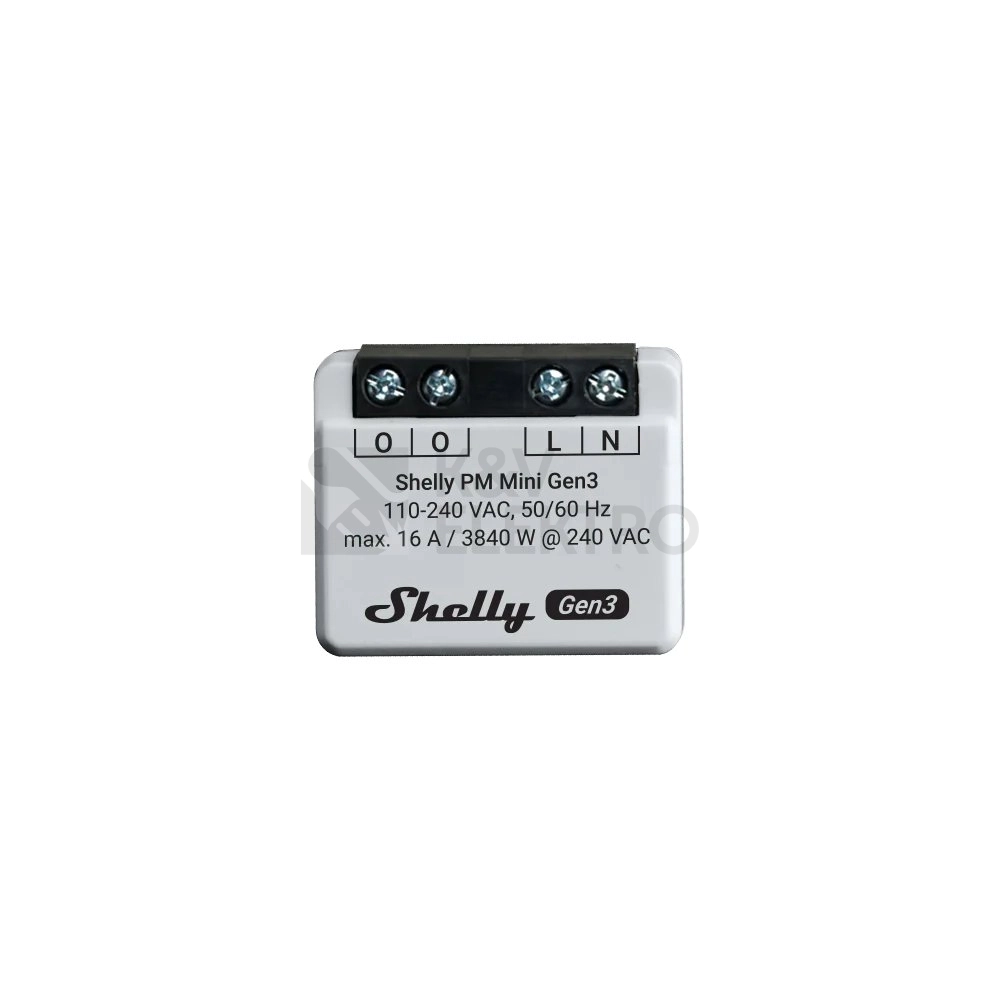 Obrázek produktu Modul Shelly Gen3 PM Mini měření spotřeby do 16A 110-240 V 8MB paměť WiFi 0