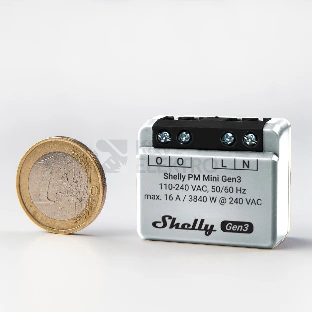 Obrázek produktu Modul Shelly Gen3 PM Mini měření spotřeby do 16A 110-240 V 8MB paměť WiFi 1