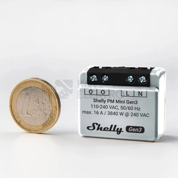Obrázek produktu Modul Shelly Gen3 PM Mini měření spotřeby do 16A 110-240 V 8MB paměť WiFi 1