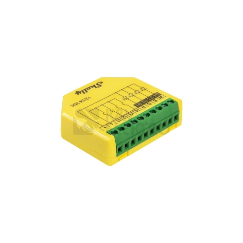 Modul řízení LED pásků Shelly Plus RGBW PM 12/24V DC WiFi žlutá