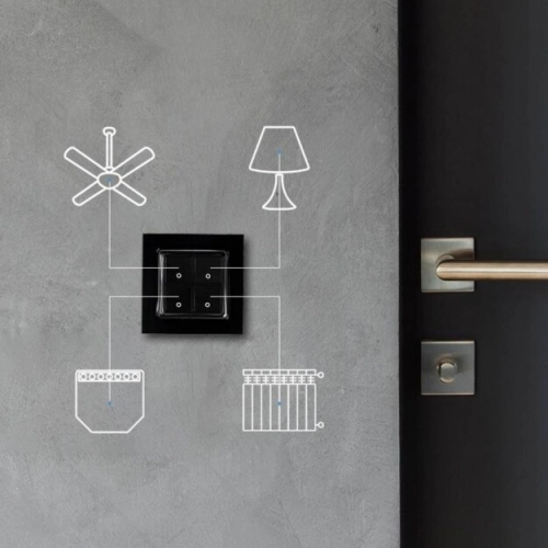 Spínač Shelly Wall Switch 4 WH snadná montáž bez nutnosti zapojení kabelů Bluetooth černá (obrázek 4)