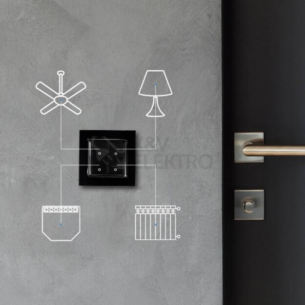 Obrázek produktu Spínač Shelly Wall Switch 4 WH snadná montáž bez nutnosti zapojení kabelů Bluetooth černá 3