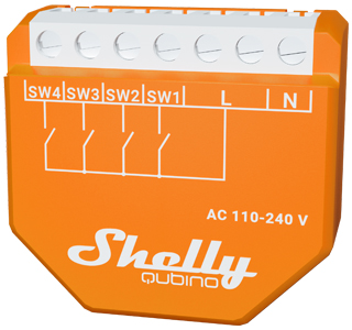 Spínací modul Shelly Wave i4 4 vstupy Z-Wave