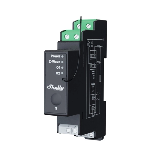 Spínací modul na DIN lištu Shelly Wave PRO 2PM 2x16A měření spotřeby Z-Wave (obrázek 3)