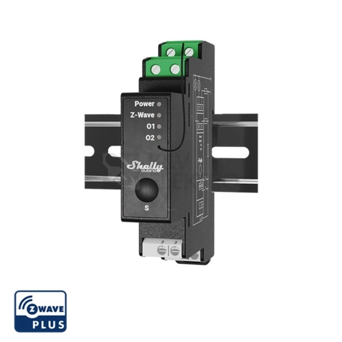 Obrázek produktu Spínací modul na DIN lištu Shelly Wave PRO 2PM 2x16A měření spotřeby Z-Wave 0