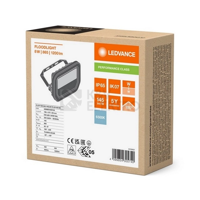 Obrázek produktu LED reflektor LEDVANCE FLOODLIGHT černý 8W/6W 1200lm/850lm 6500K studená bílá IP66 3