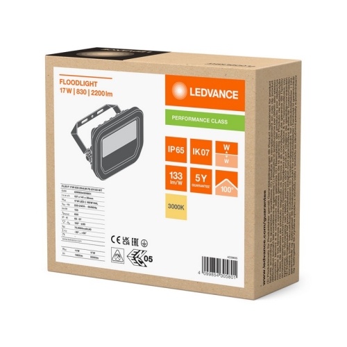 LED reflektor LEDVANCE FLOODLIGHT bílý 17W/11W 2400lm/1600lm 3000K teplá bílá IP66