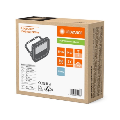 LED reflektor LEDVANCE FLOODLIGHT bílý 17W/11W 2400lm/1600lm 6500K studená bílá IP66