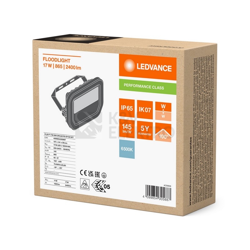 Obrázek produktu LED reflektor LEDVANCE FLOODLIGHT bílý 17W/11W 2400lm/1600lm 6500K studená bílá IP66 3