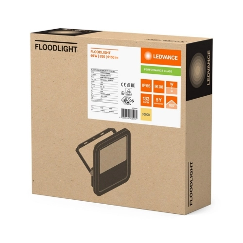 LED reflektor LEDVANCE FLOODLIGHT černý 69W/53W 9150lm/7320lm 3000K teplá bílá IP66