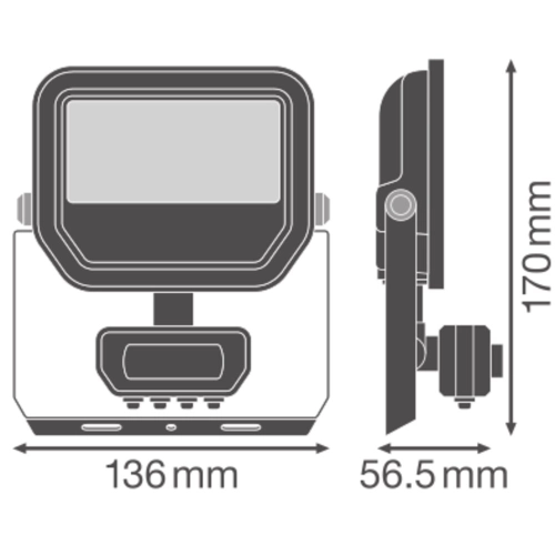 LED reflektor s pohybovým čidlem LEDVANCE FLOODLIGHT černý SENSOR 8W/6W 1200/850lm 4000K neutrální bílá IP65 (obrázek 3)