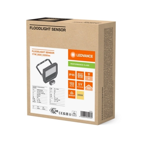 LED reflektor s pohybovým čidlem LEDVANCE FLOODLIGHT bílý SENSOR 17W/11W 2200/1465lm 3000K teplá bílá IP65 (obrázek 4)