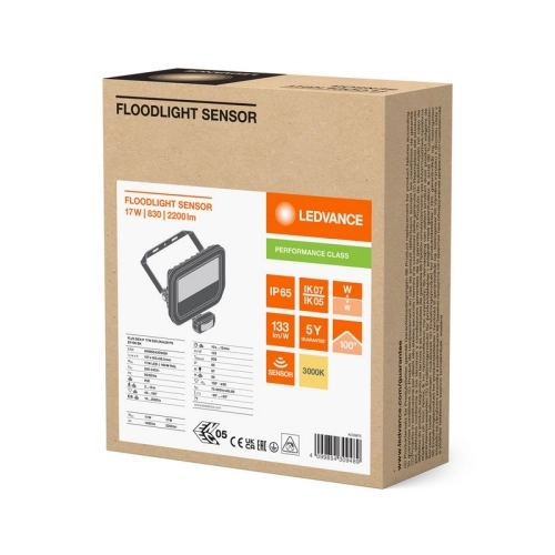LED reflektor s pohybovým čidlem LEDVANCE FLOODLIGHT černý 17W/11W 2400lm/1600lm 3000K teplá bílá IP65 (obrázek 10)