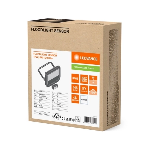 LED reflektor s pohybovým čidlem LEDVANCE FLOODLIGHT bílý SENSOR 17W/11W 2400/1600lm 4000K neutrální bílá IP65 (obrázek 11)