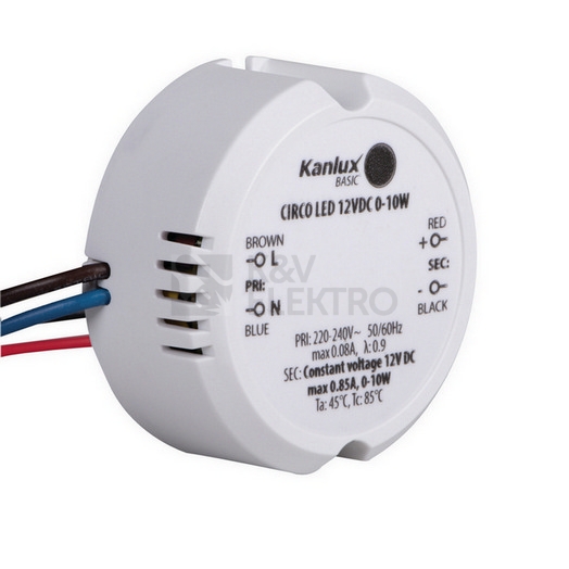 Obrázek produktu Elektronický transformátor Kanlux CIRCO N LED 12VDC 0-10W 24242 2