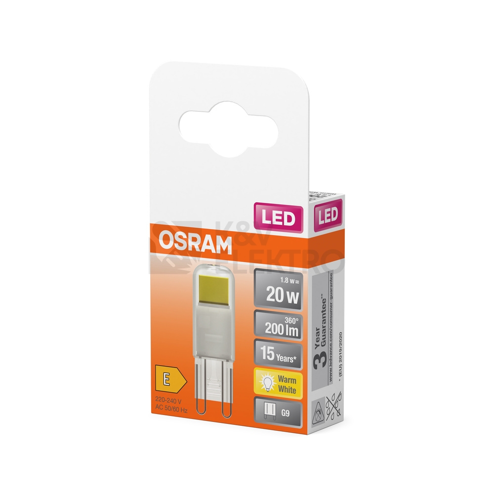 Obrázek produktu LED žárovka G9 LEDVANCE 1,8W (20W) teplá bílá (2700K) 1