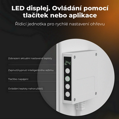 Teplovzdušný INFRA konvektor AENO GH3S 700W AGH0003S LED displej WiFi bílý (obrázek 3)