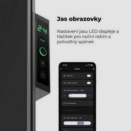 Teplovzdušný INFRA konvektor AENO GH4S 700W AGH0004S LED displej WiFi černý (obrázek 5)