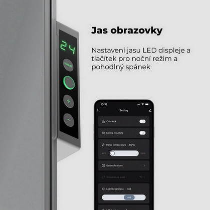 Teplovzdušný infra konvektor AENO GH5S 700W AGH0005S LED displej WiFi šedý (obrázek 4)