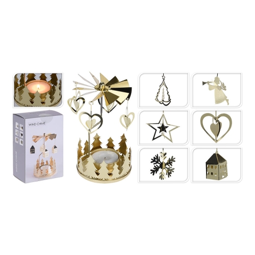 Zvonění andělské 13x8cm zlatá 6 dekorů 385950