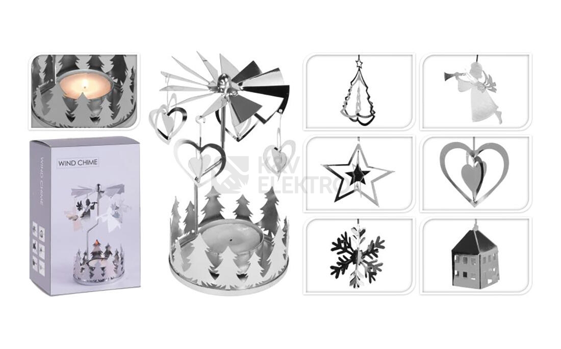 Obrázek produktu Zvonění andělské 13x8cm stříbrná 6 dekorů 385951 0