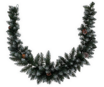 Dekorace GIRLANDA 180cm PVC zelená s bílými koncovkami 386897