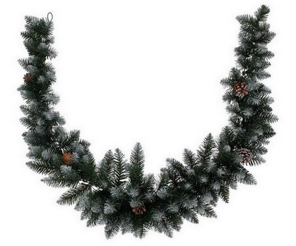 Dekorace GIRLANDA 180cm PVC zelená s bílými koncovkami 386897