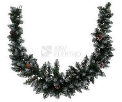 Obrázek produktu Dekorace GIRLANDA 180cm PVC zelená s bílými koncovkami 386897 0